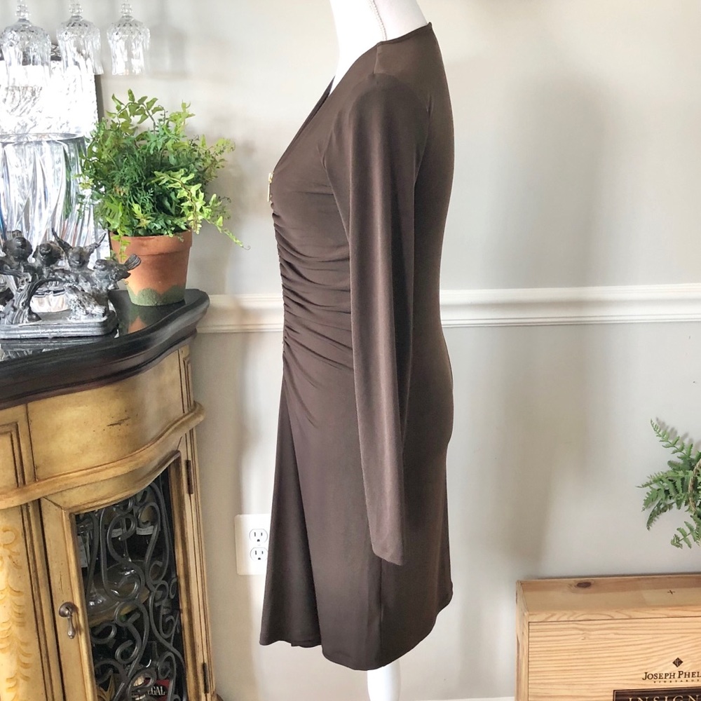 Michael Kors Stunning Zipper Brown Dress - Picture 5 of 14